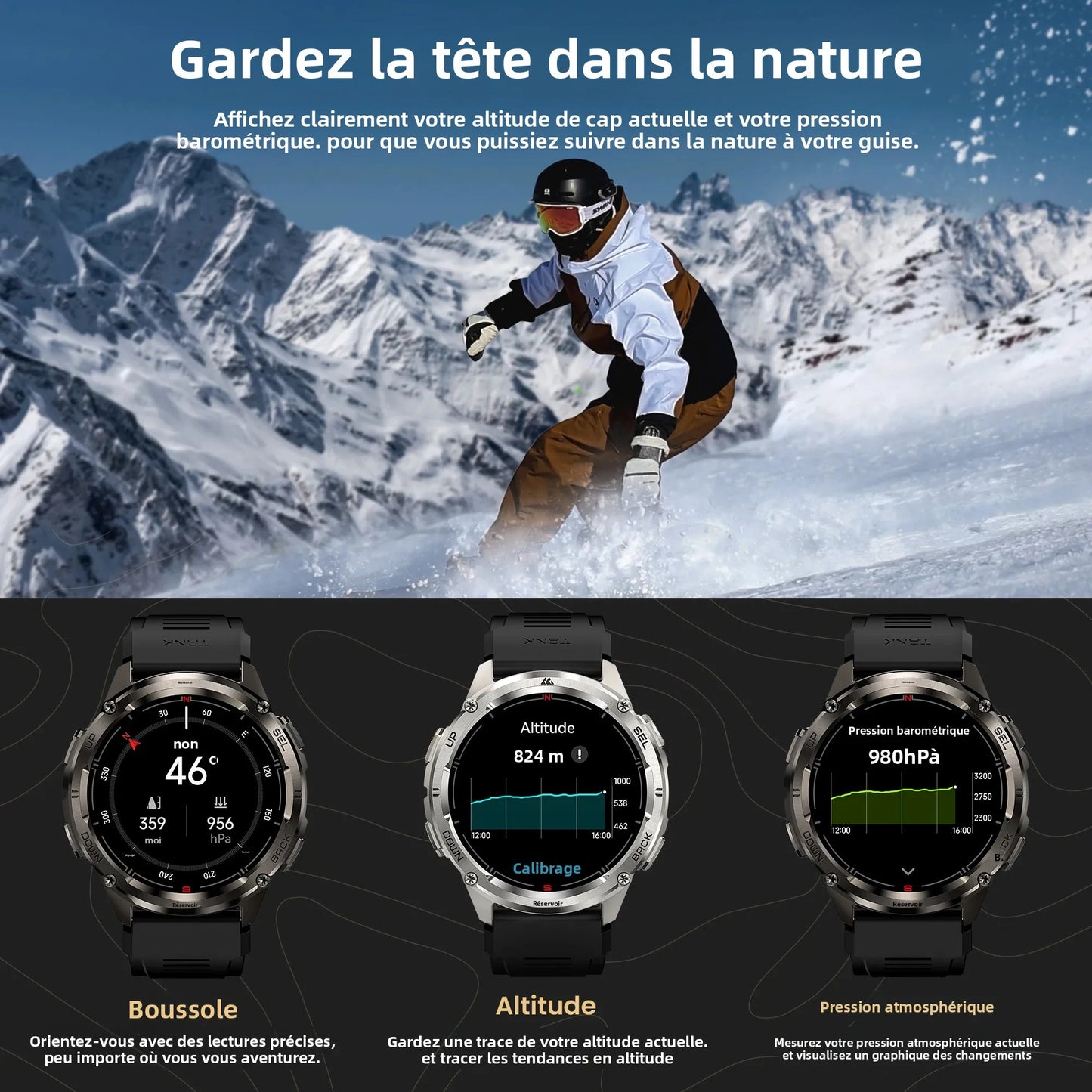 KOSPET TANK T3 Ultra 2 Smart Watch For Men GPS Stainless Steel Smartwatch 50M Waterproof IP69K Health Monitor for Android iOS