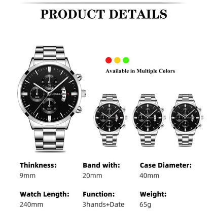 Mode Herrenuhr Luxus-Kalender-Quarz-Armbanduhr Business-Uhren Herrenuhr Herrenarmband
