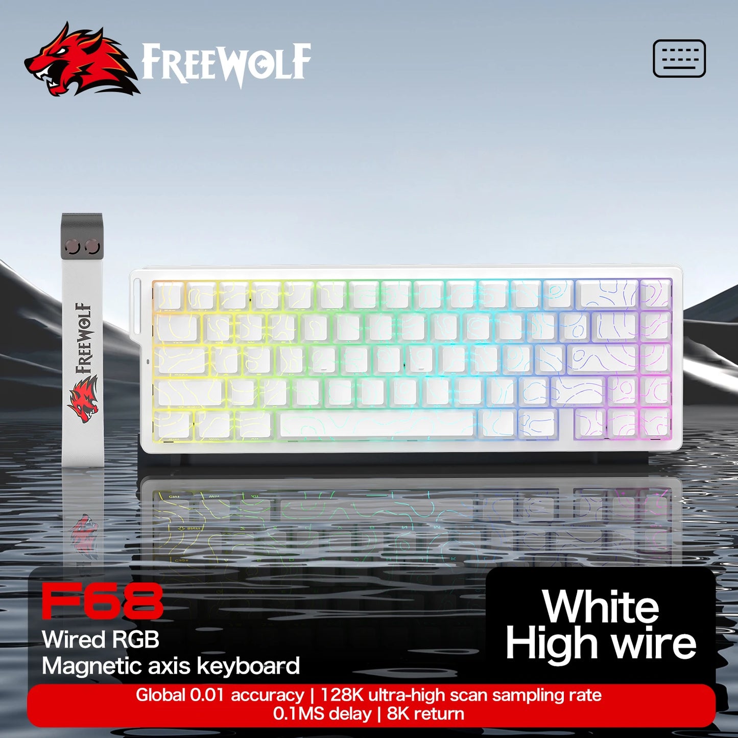Magnetic Switch Keyboard ATTACK SHARK X68HE X68PRO HE and FREEWOLF F68 Wired F68Pro Wireless for Pro Gaming 0.01mm Rapid Trigg