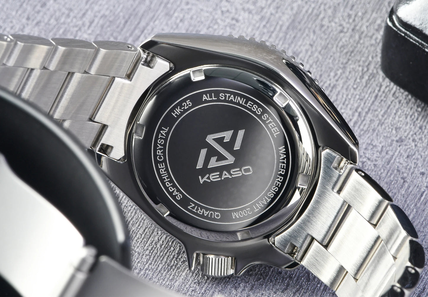 KEASO Top Men's Dive Watch C3 Super Luminous 316L Solid Steel 20Bar Waterproof Sapphire Mirror MIYOTA 2035 Quartz Movement Watch