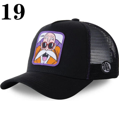 Dragon Ball DRAGONBALL sieťovaná čiapka, kreslená sieťovaná čiapka, pánska a dámska bejzbalová čiapka, módna čiapka s nášivkou, trucker čiapka