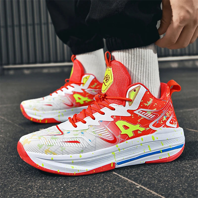 Chaussures de basket-ball pour hommes, respirantes, avec amorti, antidérapantes, résistantes à l'usure, chaussures de course, chaussures de sport pour entraînement en salle de sport, baskets de basket-ball pour hommes.