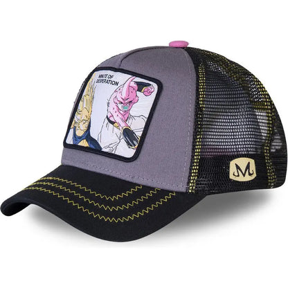 New Dragon Ball Son Goku Cap Summer Travel Peaked Cap Men's Embroidery Hip-Hop Cap Style Sun Visor Adjustable Trucker Mesh Cap