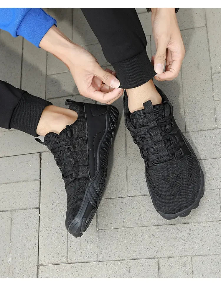 Simple Men's Shoes Lightweight Hiking Sports 2025 Wide Toe Barefoot Shoes Multifunctional Casual Mesh Breathable Walking Shoes