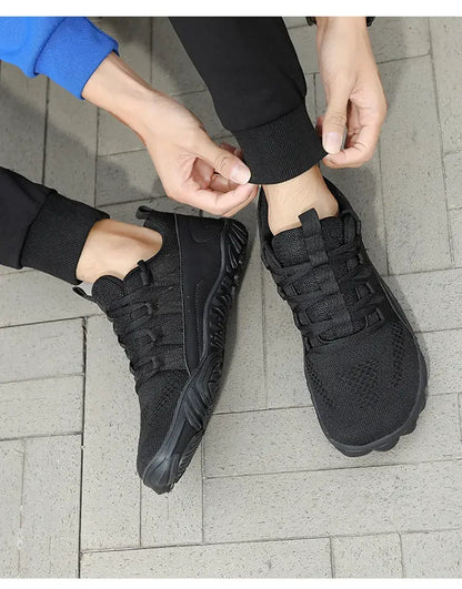 Simple Men's Shoes Lightweight Hiking Sports 2025 Wide Toe Barefoot Shoes Multifunctional Casual Mesh Breathable Walking Shoes