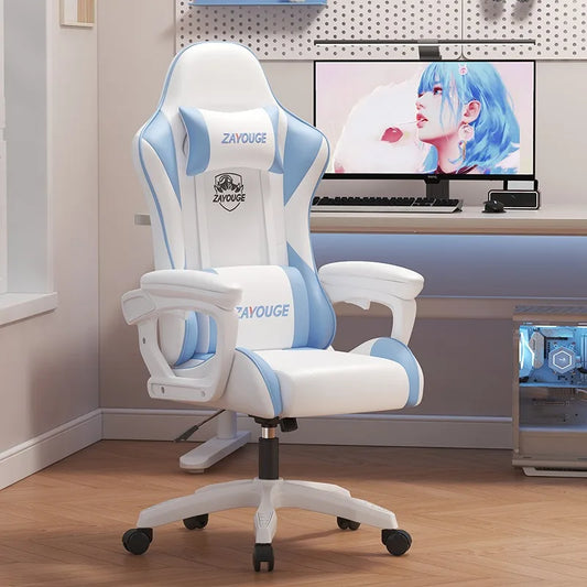 Household Comfortable Gaming Chair Office Ergonomics Mute Roller Computer Chair Bedroom Study Rotate Lift Backrest Chair