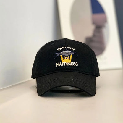 Baseballkappe – Stickerei mit Katzen- und Fischmotiv
