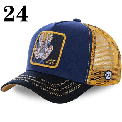 Dragon Ball DRAGONBALL sieťovaná čiapka, kreslená sieťovaná čiapka, pánska a dámska bejzbalová čiapka, módna čiapka s nášivkou, trucker čiapka