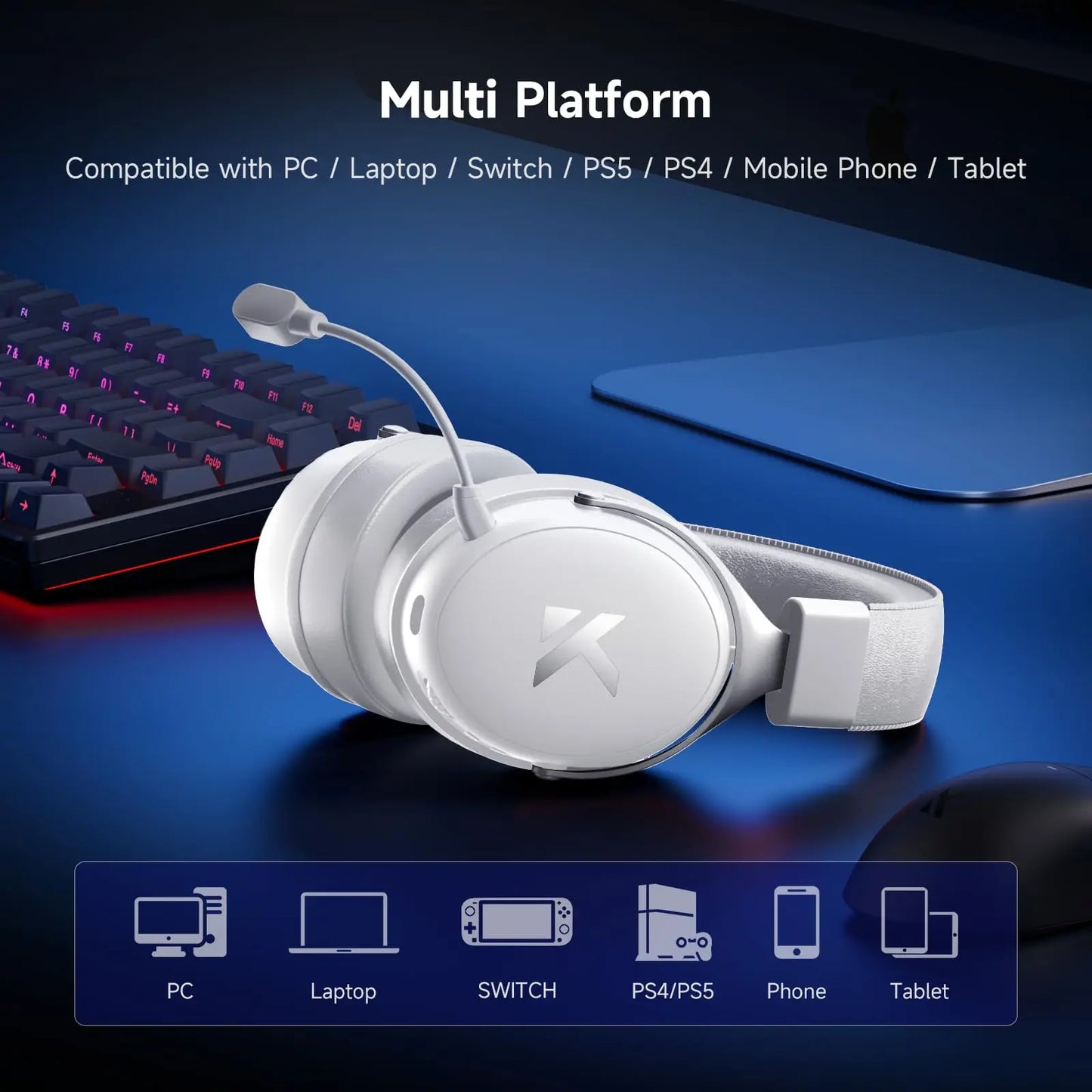 MCHOSE V9 PRO Wireless Gaming Headset 7.1 Surround Sound for PS5 PS4 PC SWITCH TOPSPEED Gaming Headphones