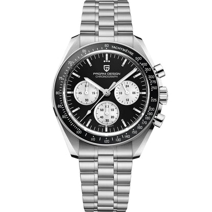 Reloj PAGANI DESIGN Moon: cronógrafo de cuarzo de lujo para hombre, estilo deportivo, cristal de zafiro con tratamiento antirreflectante, esfera luminiscente