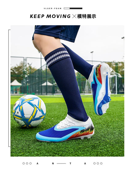 Botas de fútbol para hombre, nuevas, para partido y entrenamiento, calzado de fútbol antideslizante con tacos largos FG, ultraligeras, para exterior, zapatillas, dropshipping
