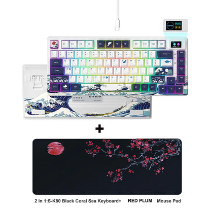 Womier SK80 Green 75% Keyboard with Color OLED Display Mechanical Gaming Keyboard Gasket Mounted RGB Hot Swap Custom Keyboard