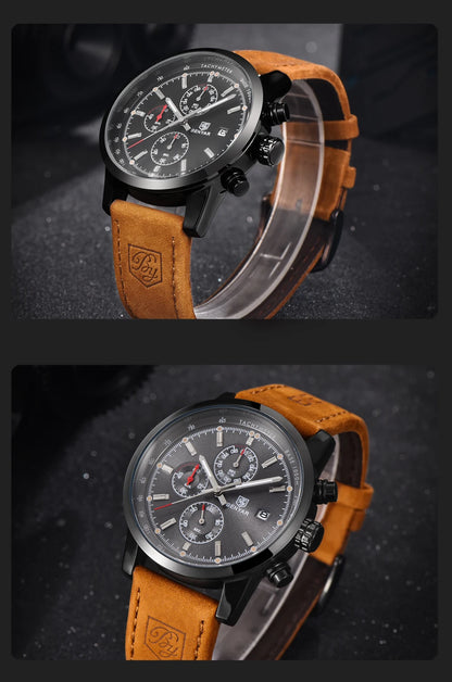 Montre pour homme BENYAR 5102 – Chronographe sportif de luxe à quartz, accessoire de mode d'une grande marque