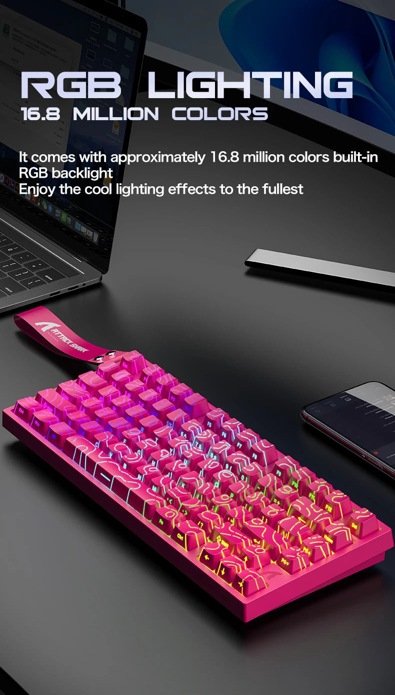 Attack Shark R82HE Wired RGB Magnetic Switch Keyboard, 256K Scan Sampling Rate, 0.005RT Accuracy 8K Return Rate