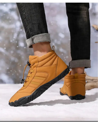 Bottes de randonnée d'hiver pour hommes, chaussures de randonnée imperméables en fourrure, baskets à cheville, chaussures de travail d'extérieur en fourrure, bottes de neige pour femmes, grande taille 47