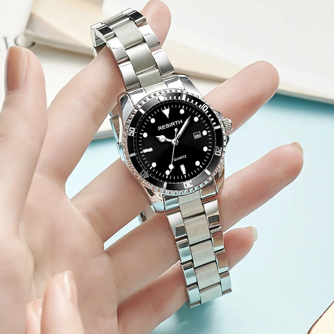 Women's Stainless Steel Strap Elegant Business Classic Date Quartz Watch