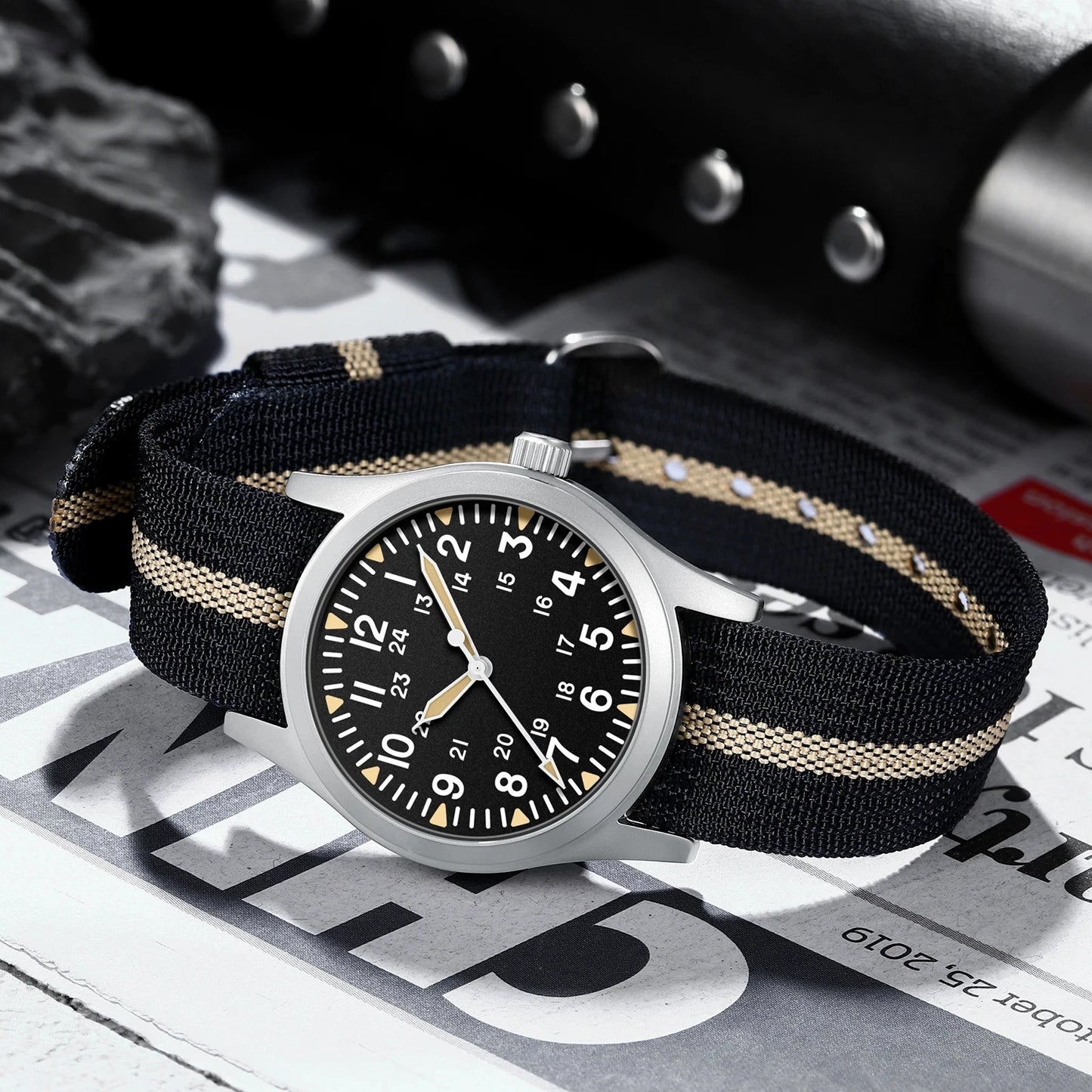 MILITREK 2026 New Military Retro Men'S VH31 Quartz Watch 37mm Sapphire Stainlesssteel 100m Waterproof C3 Luminous Reloj Hombre