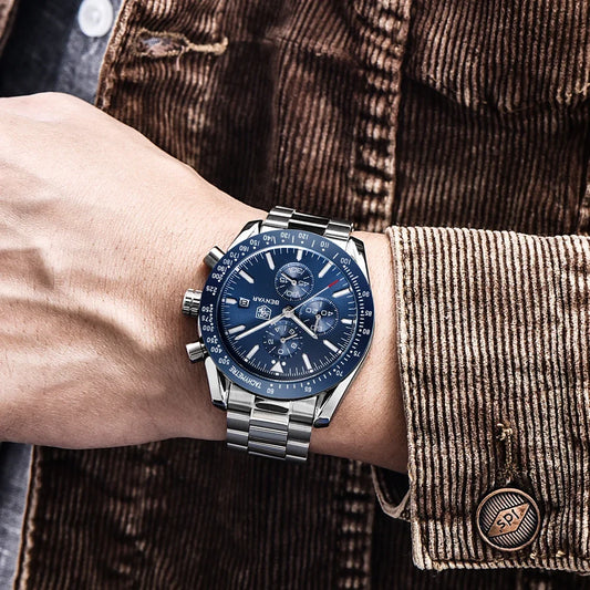 Montre homme BENYAR 5140, montre de sport décontractée, montre à quartz de luxe étanche, chronographe militaire de marque haut de gamme.