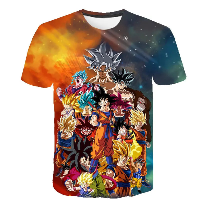 Men's T-shirts Dragon Ball Z T-shirt Boys Clothes Children's Clothing Summer Short Sleeve Kids Cartoon Tee Tops Baby Boy T Shirt