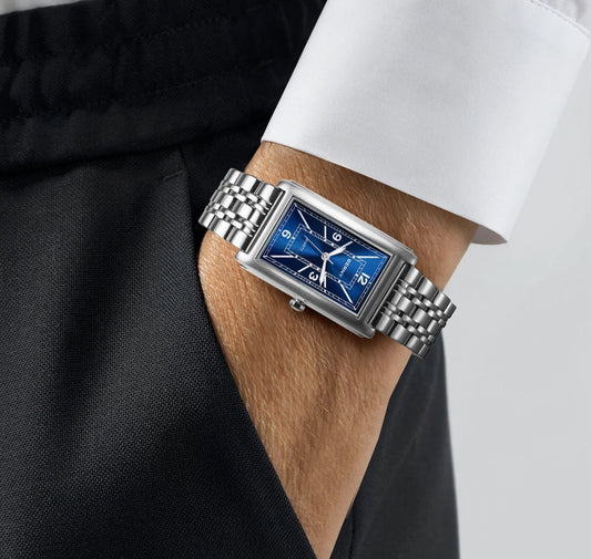 Reloj cuadrado para hombre BERNY – Movimiento de cuarzo, esfera con números romanos, indicación luminiscente, caja de acero inoxidable 316L – Reloj rectangular elegante y desenfadado