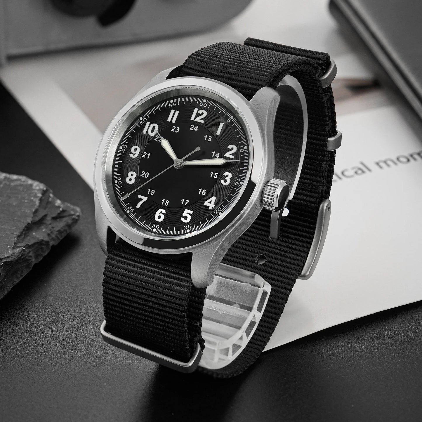 Militado ML08 Quartz Watch Ronda 515 Movement Domed Sapphire Wristwatch BGW9 Luminous 10Bar Waterproof 38mm Men Watches