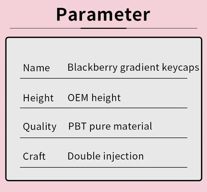 Black Pink Gradient Keycaps For Cherry MX Switch Mechanical Keyboard OEM Profile PBT Keycap Backlit RGB Gamer ISO Layout Key Cap