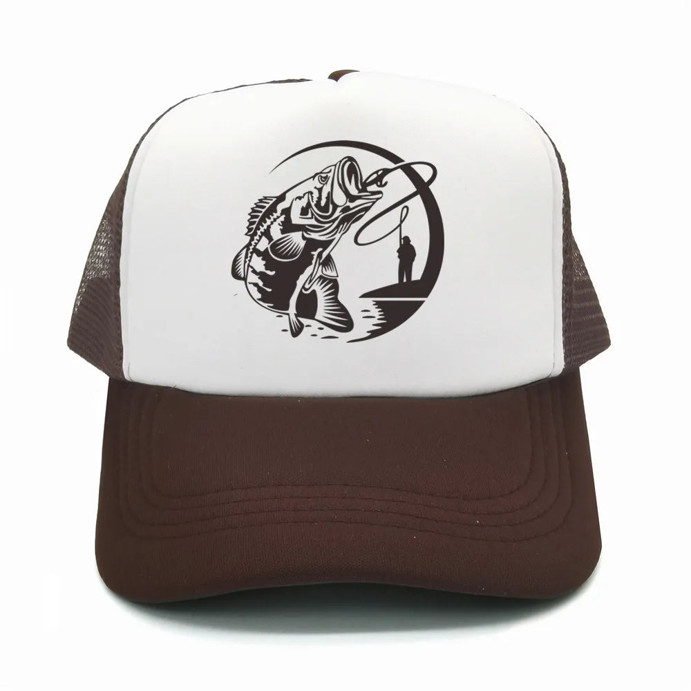 Fishing Skeleton Trucker Cap Summer Men Cool Fisherman Fishing Hat Baseball Cap Unisex Outdoor Mesh Net Caps MZ-238