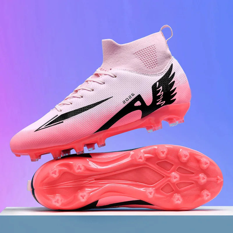 Nouvelles chaussures de football pour hommes, antidérapantes, de haute qualité, ultralégères, pour l'extérieur et l'intérieur, chaussures de sport à haute cheville, futsal antidérapantes