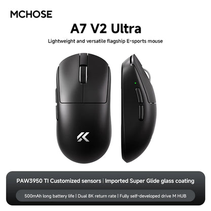 NEW MCHOSE A7 V2 E-sports mouse wireless Bluetooth tri-mode Ergonomics lightweight 8K gaming mice Customized PC accessory gifts