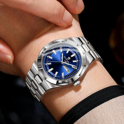 Relojes de cuarzo BINBOND de acero inoxidable para hombre – Reloj de lujo, resistente al agua y luminiscente – Modelo original para hombre
