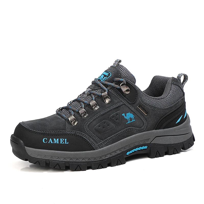 Suede Leather Men Hiking Shoes Outdoor Trail Trekking Sneakers Men Non-slip Breathable Climbing Shoes Men Mountain Sports Shoes