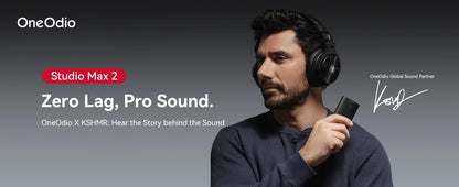 Oneodio Studio Max 1/2 Bluetooth 6.0 Headphones Wireless DJ Headset 9ms Ultra Low Latency Studio Monitor Headphones Hi-Res LDAC