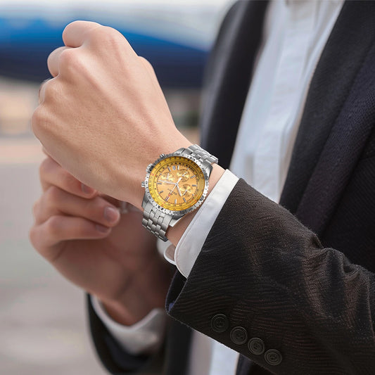 Reloj para hombre BERNY Aviation: cronógrafo de cuarzo con fecha, cristal de zafiro y revestimiento ultraluminescente. Elegante reloj de marca de lujo.