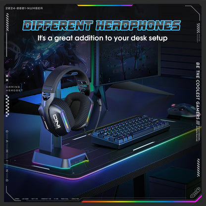 Onikuma Gt808 Three Modes with Mic E-Sports Wireless Gaming Headset Rgb Lighting Supports Bluetooth 5.3 / 2.4g / Aux 3.5mm