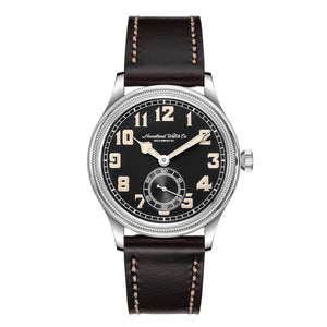 HRUODLAND Retro Flieger Automatic Watches for Men 38mm Seagull ST1701 Mechanical Wristwatch C3 Green Luminous K1 Mineral Bubble Crystal Oil Leather Strap Business Pilot Watch