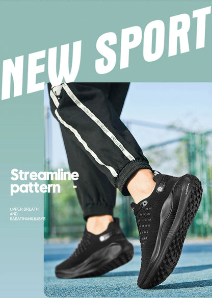 Men's Cushioning Running Shoes EVA Midsole for Shock Absorption Lightweight & Breathable Mesh Sports Sneakers Gym and Walking