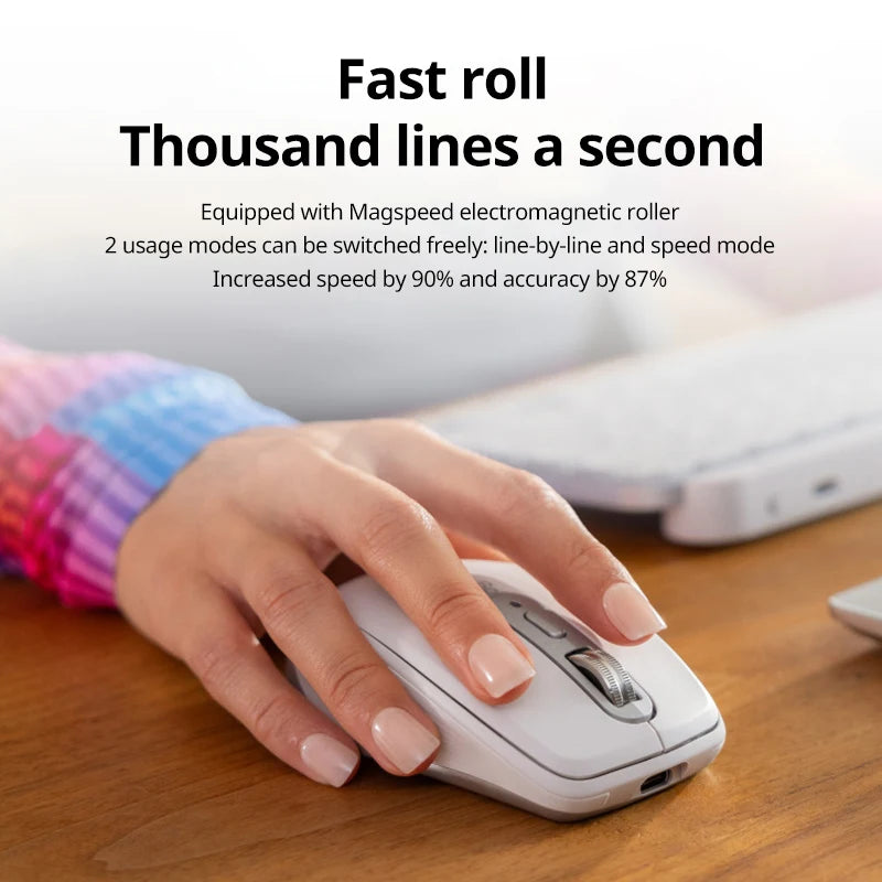 Logitech MX Anywhere 3S Mouse seamlessly switches across 3 devices! A portable office tool compatible with multiple systems