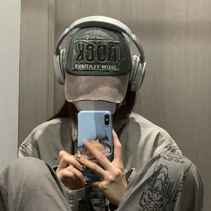 Wysokiej jakości bawełniana czapka baseballowa z haftowanym napisem ROCK dla mężczyzn i kobiet, snapback, sportowa czapka przeciwsłoneczna outdoor