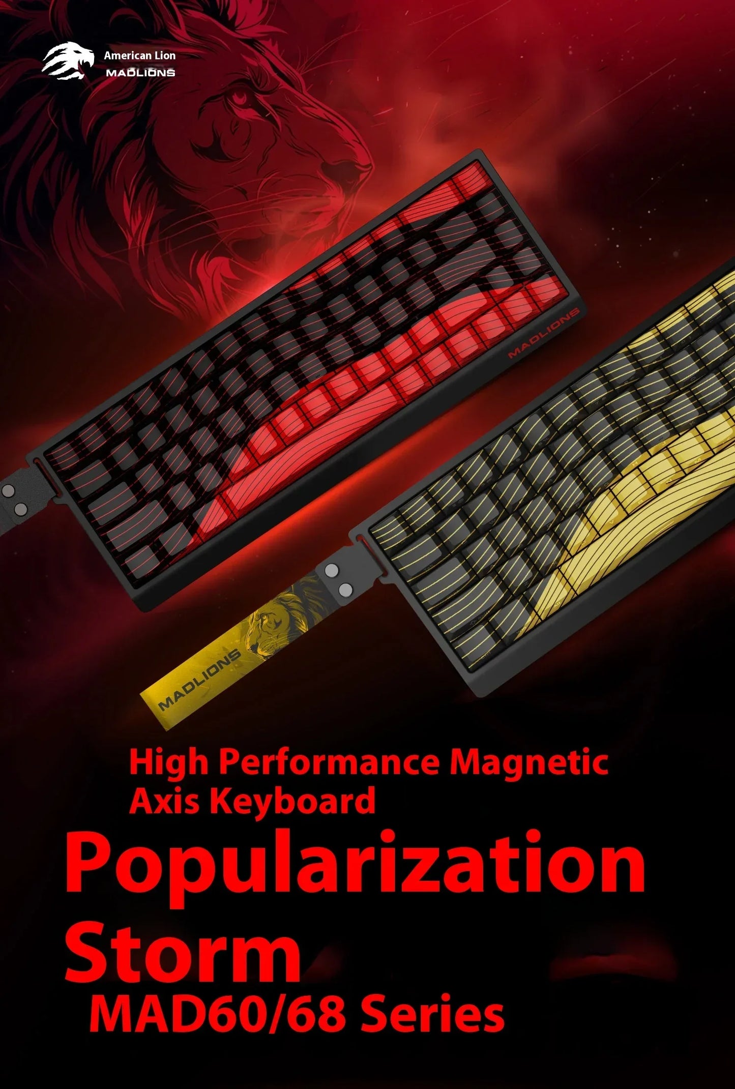 Madlions Mad 60He Magnetic Switch Mechanical Keyboard MAD68 Wired Keyboard Mad60he Custom MAD68he Esports Gamer Keyboard Gifts