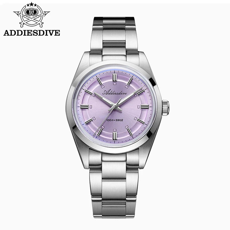 ADDIESDIVE – Reloj analógico de lujo para hombre, movimiento de cuarzo VH31, cristal abombado, resistencia al agua de 10 bares, revestimiento luminiscente BGW9, caja de acero – Modelo personalizable AD2515