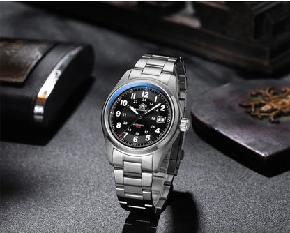ADDIESDIVE Men's Retro Mechanical Watch Sapphire Mirror Glass Stainless Steel Watch BGW9 Luminous 200m Waterproof Analog Watch
