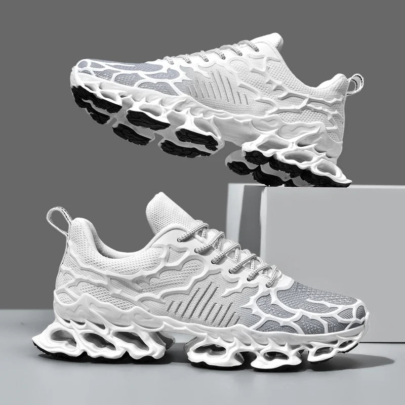 chaussure homme Baskets blanches de luxe pour hommes, chaussures de course décontractées, mocassins à la mode