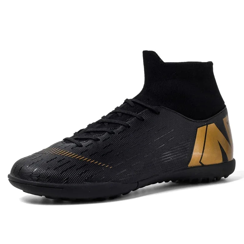 Crampons de Football pour hommes, bottes de Football, crampons d'entraînement, professionnels, résistants à l'usure, antidérapants, longues pointes TF/FG, rouge, nouveau