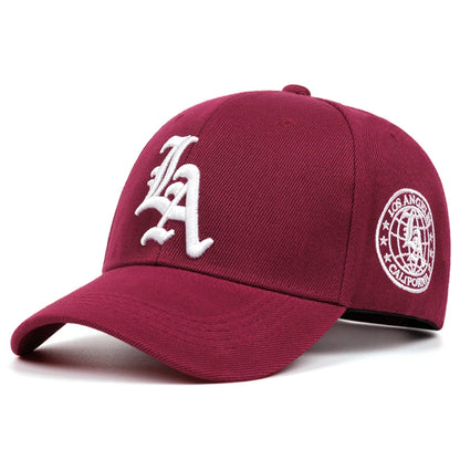 2025 New LA Letter Side Earth Embroidery Women's Fashion Baseball Hat Casual Hat Men's Outdoor Sports Sunshade Hat Hip Hop Hat