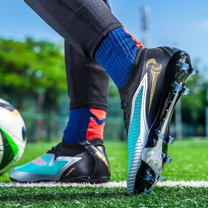 Chaussures de Football pour hommes, crampons de société, bottes professionnelles de terrain de Football en plein air, chaussures d'entraînement sur gazon, baskets à pointes longues