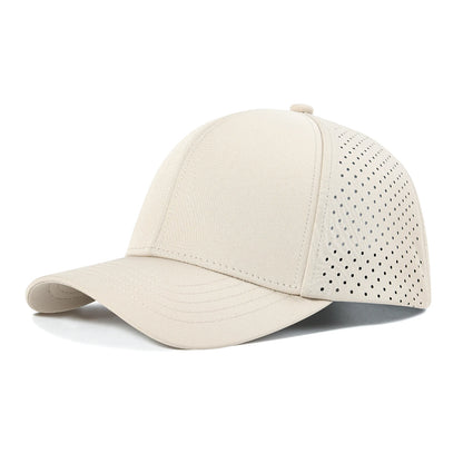 VOBOOM Boné de basebol para homem de secagem rápida, em malha cortada a laser, com aba curva e fecho de pressão, para corrida ao ar livre e viagens, preto