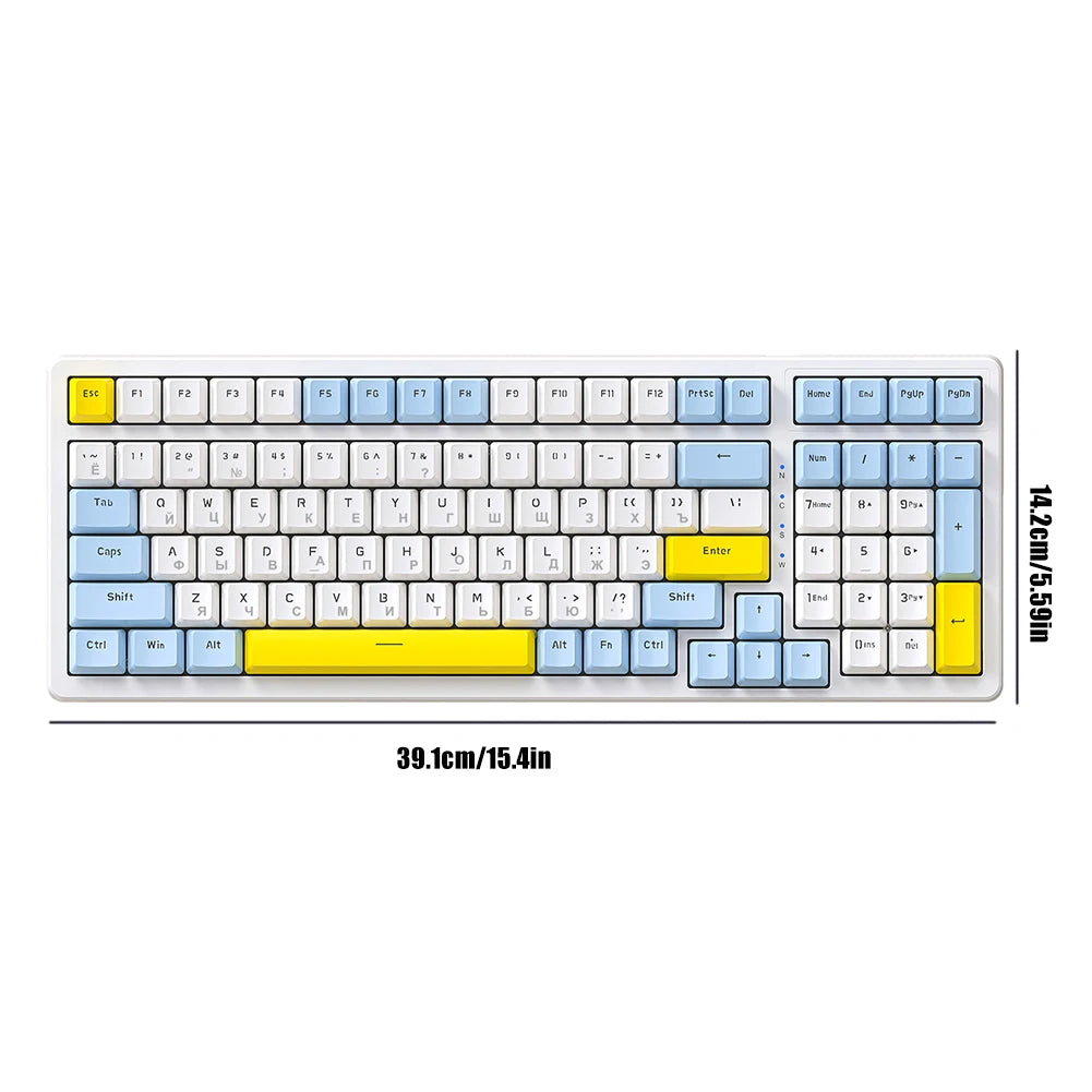K3 MAX Mechanical Keyboard Hotswap Red/Green Shaft Gamer Keyboard USB Wired RGB Backlight 100 Keys Russian for Computer Laptop