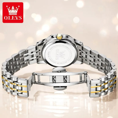 Reloj para hombre OLEVS 9970 – Modelo elegante con esfera digital, indicador de fecha y día, resistente al agua, luminiscente, de cuarzo – Reloj de lujo original