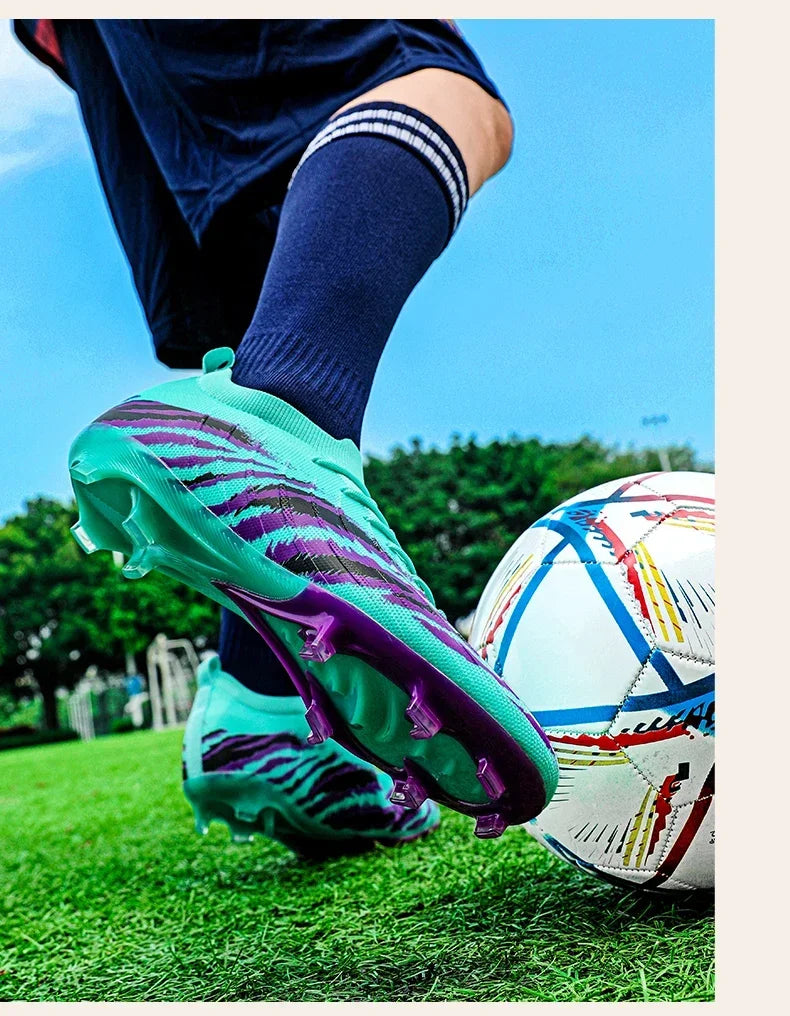 Nuevos zapatos de fútbol unisex para hombre, tacos de fútbol para adultos, ultraligeros, para exterior, deportivos, antideslizantes, cómodos, para césped, de alta calidad