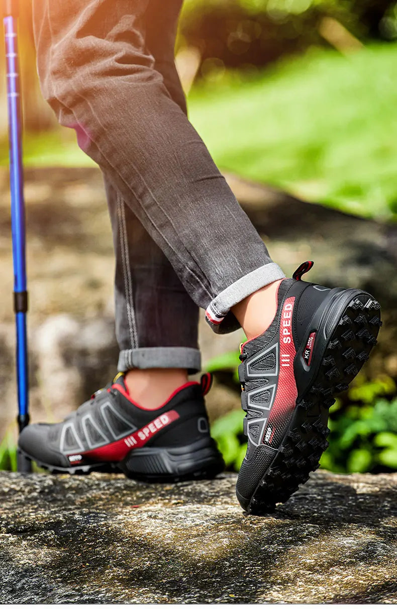 Zapatillas de senderismo para hombre, de exterior, con suela de goma antideslizante, tácticas de entrenamiento, ligeras y cómodas para senderismo, viajes y deporte